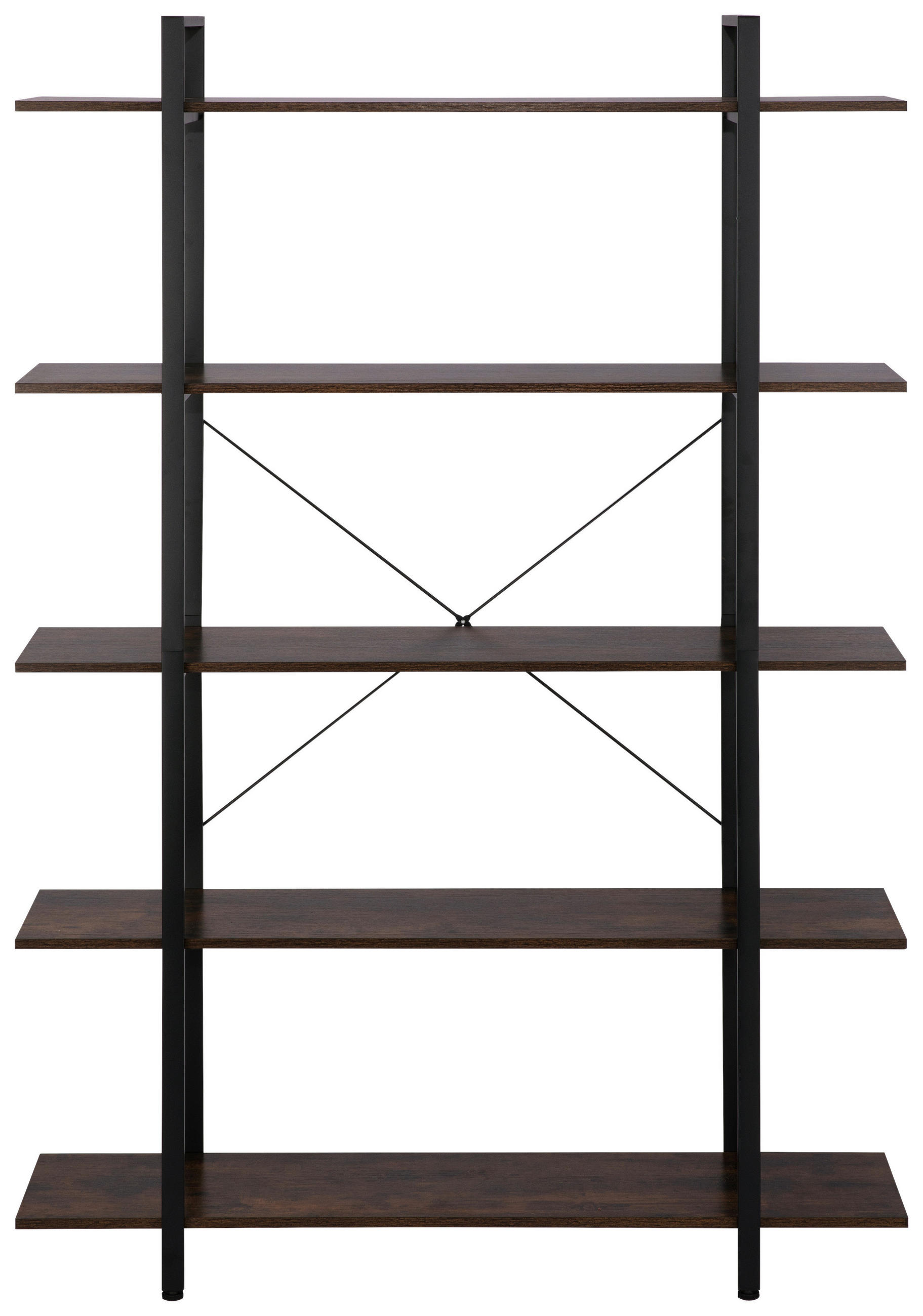 REGAL 120/180/32 cm Naturfarben, Schwarz - Schwarz/Naturfarben, Trend, Holzwerkstoff/Metall (120/180/32cm) - Carryhome