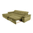 ECKSOFA  in Mikrofaser Grün  180/265 cm  - Chromfarben/Grün, Design, Textil/Metall (180/265cm) - Carryhome