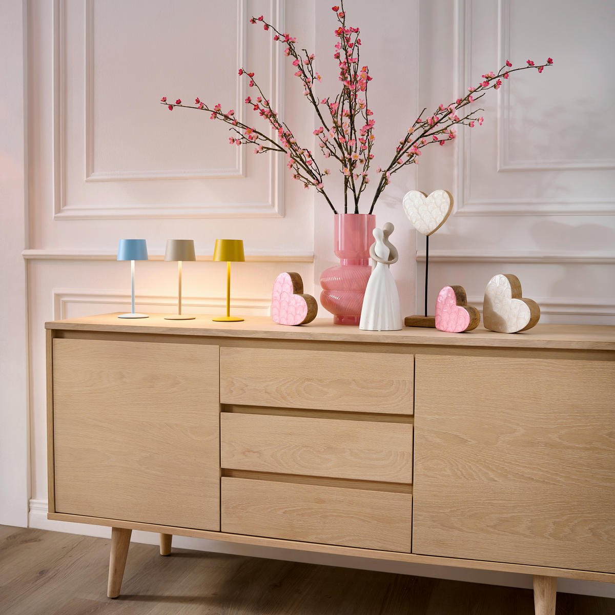 AKKU-TISCHLEUCHTE 9/22 cm  - Beige, Basics, Metall (9/22cm) - Novel