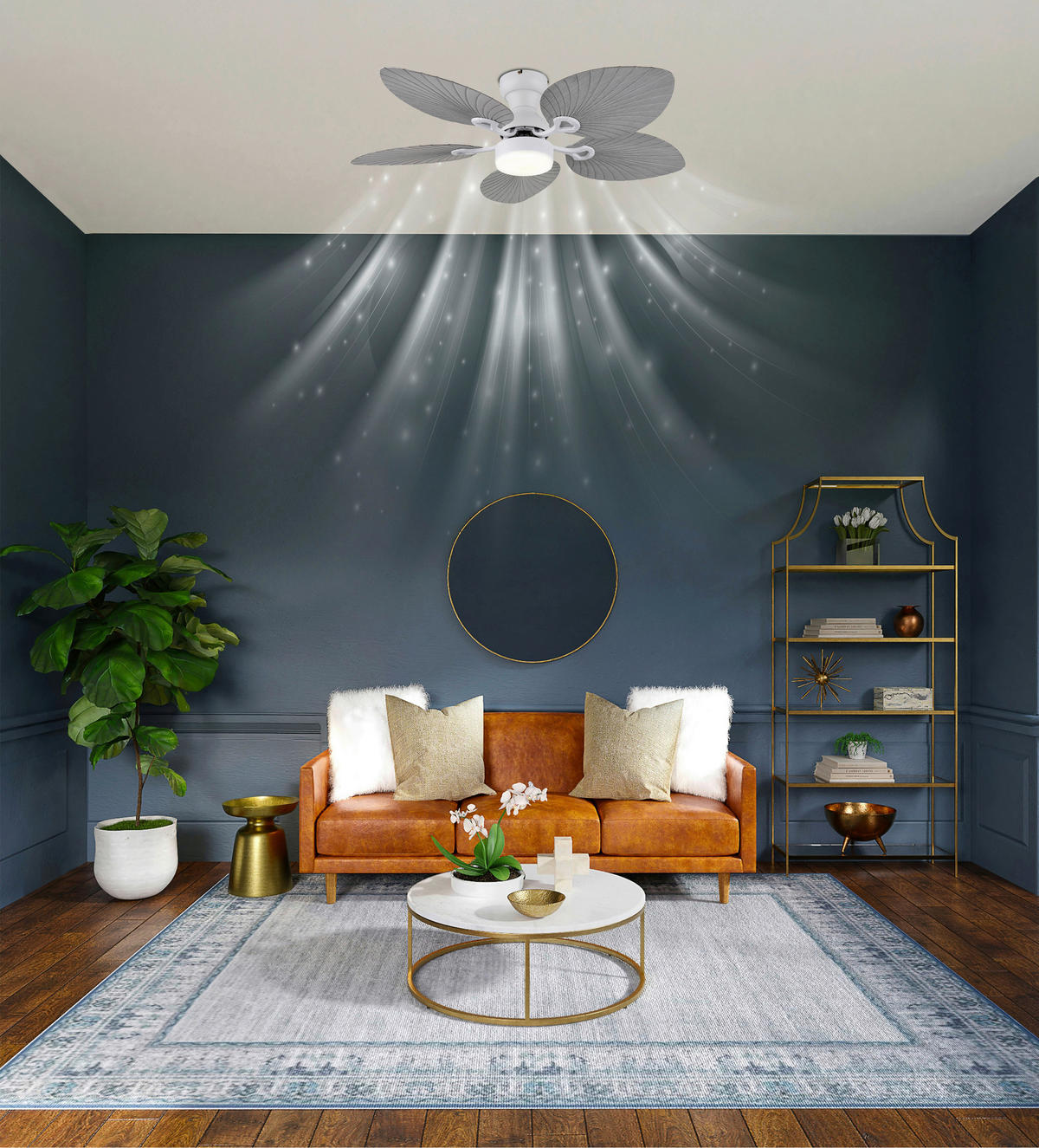 DECKENVENTILATOR - Opal/Weiß, KONVENTIONELL, Kunststoff/Metall (107/28,5cm) - Globo