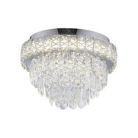 LED-DECKENLEUCHTE 38/38/23 cm   - Chromfarben, KONVENTIONELL, Glas/Kunststoff (38/38/23cm) - Just Light