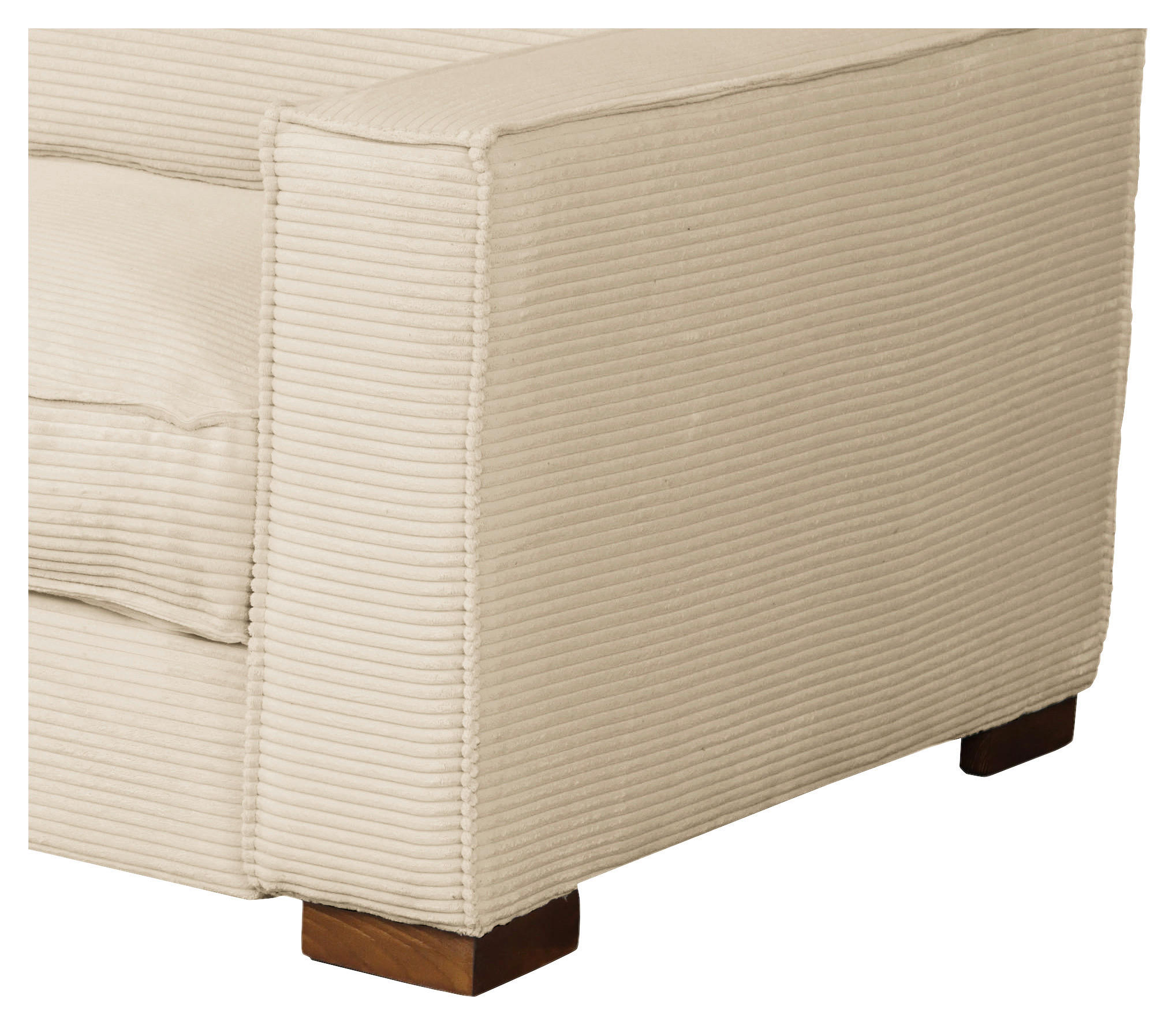SCHLAFSOFA Cord Creme  - Dunkelbraun/Creme, Design, Holz/Textil (203/85/99cm) - MID.YOU