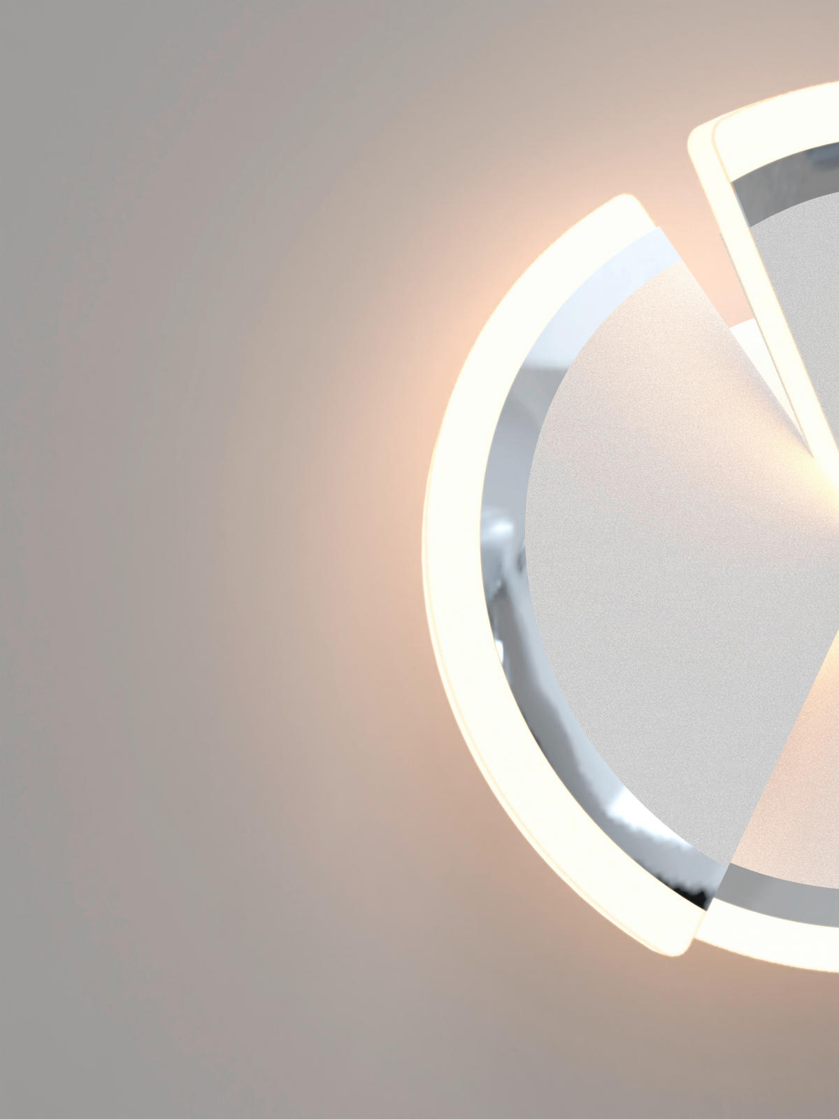 APLICĂ DE PERETE CU LED - alb/culoare crom, Design, plastic/metal (20,5/8cm) - Wofi