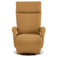 RELAXSESSEL in Leder Cognac  - Edelstahlfarben/Cognac, Design, Leder/Metall (70/108/80cm) - Cantus