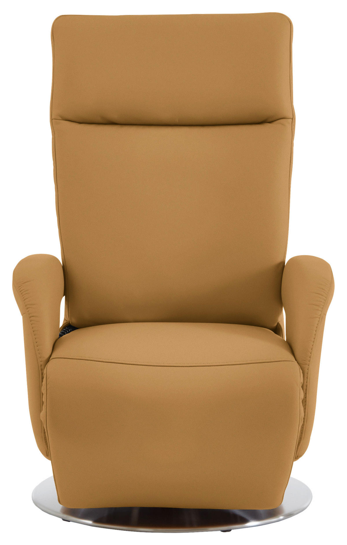RELAXSESSEL in Leder Cognac  - Edelstahlfarben/Cognac, Design, Leder/Metall (70/108/80cm) - Cantus