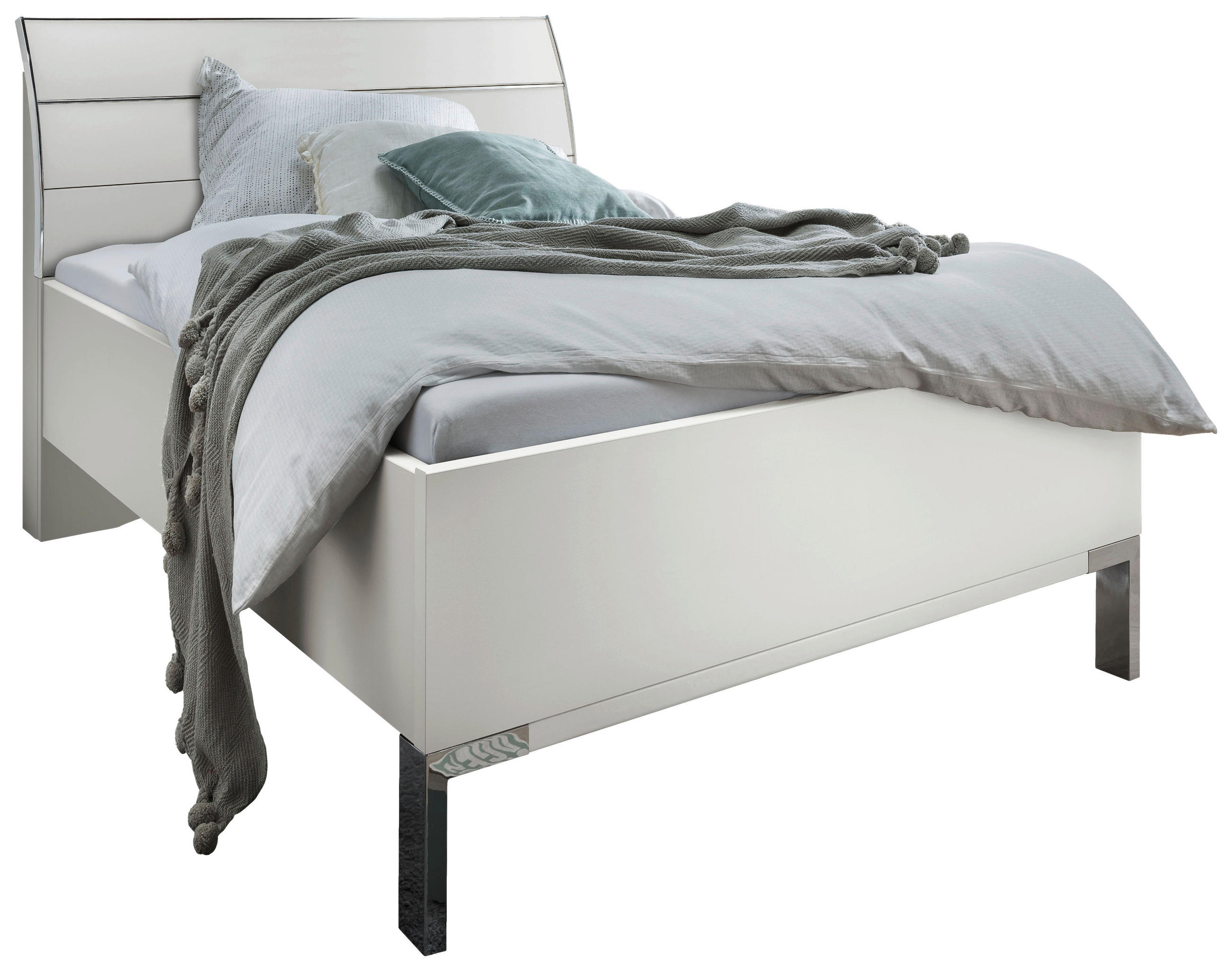 BETT 100/200 cm  Weiss   - Chromfarben/Weiss, Konventionell, Holzwerkstoff/Metall (100/200cm) - Dieter Knoll
