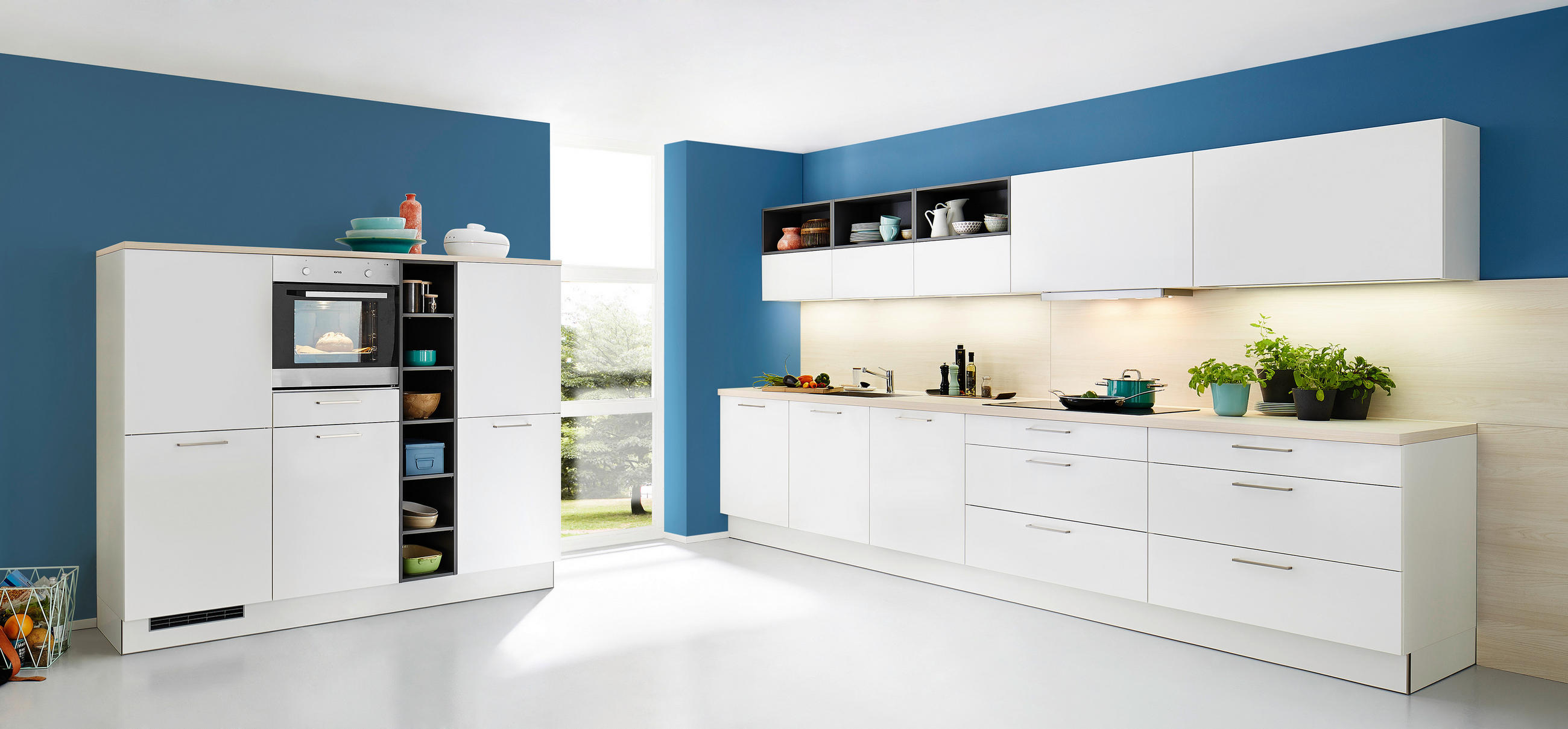 EINBAUKÜCHE MANHATTAN UNI  - Anthrazit/Birkefarben, Design, Holzwerkstoff/Kunststoff - Nolte Küchen