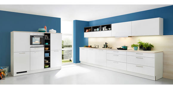 EINBAUKÜCHE - Anthrazit/Birkefarben, Design, Holzwerkstoff/Kunststoff - Dieter Knoll