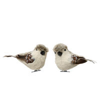 DEKOVOGEL - Weiß/Grau, LIFESTYLE, Kunststoff (9,00/5,00/8,00cm)