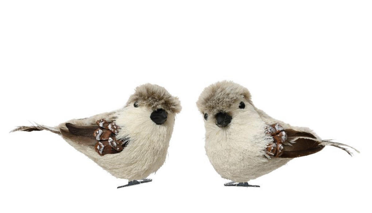 DEKOVOGEL - Weiß/Grau, LIFESTYLE, Kunststoff (9,00/5,00/8,00cm)