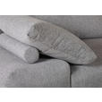 ECKSOFA Grau Flachgewebe  - Schwarz/Grau, KONVENTIONELL, Textil/Metall (310/240cm) - Carryhome