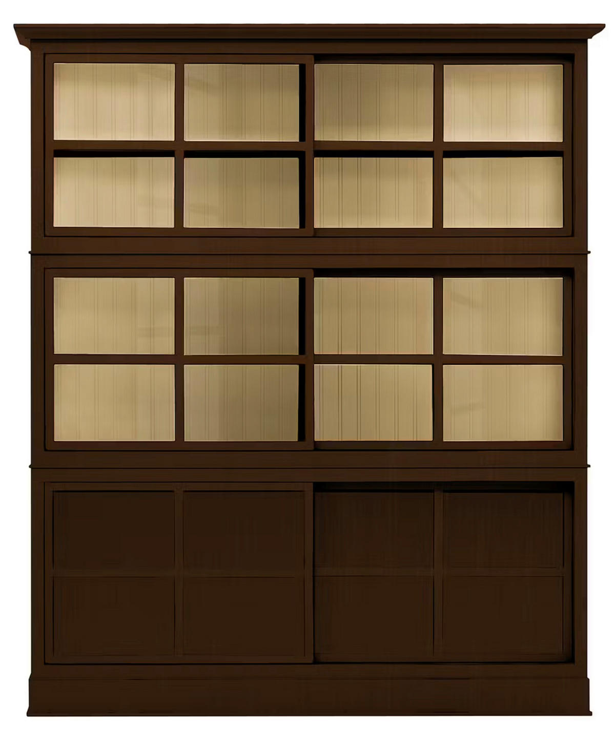 HIGHBOARD UrbanClass  in 190,5/219,5/49 cm  - Nussbaumfarben/Creme, LIFESTYLE, Glas/Holz (190,5/219,5/49cm) - Livetastic
