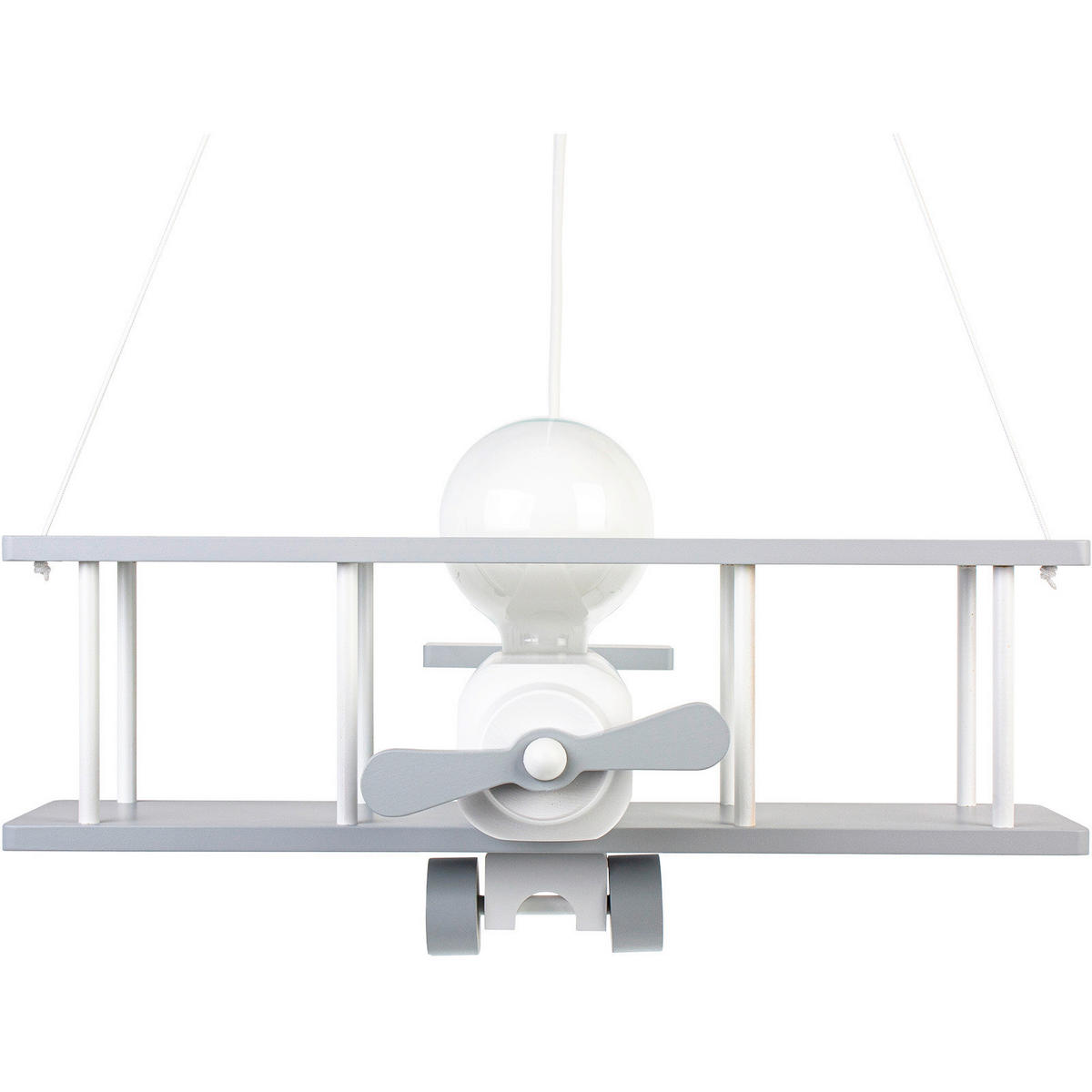 KINDERHÄNGELEUCHTE  42/45/75 cm    - Weiß/Grau, KONVENTIONELL, Holz (42/45/75cm)