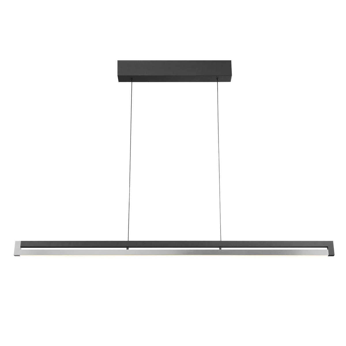 LED-HÄNGELEUCHTE PULSE 122,2/180/6,6 cm  - Schwarz/Alufarben, Design, Metall (122,2/180/6,6cm)