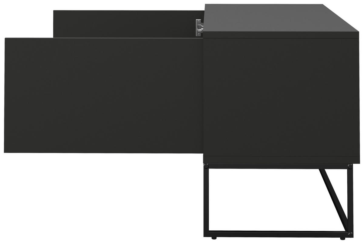 LOWBOARD Lipp  in 118/57/43 cm  - Schwarz, Design, Holzwerkstoff/Metall (118/57/43cm)