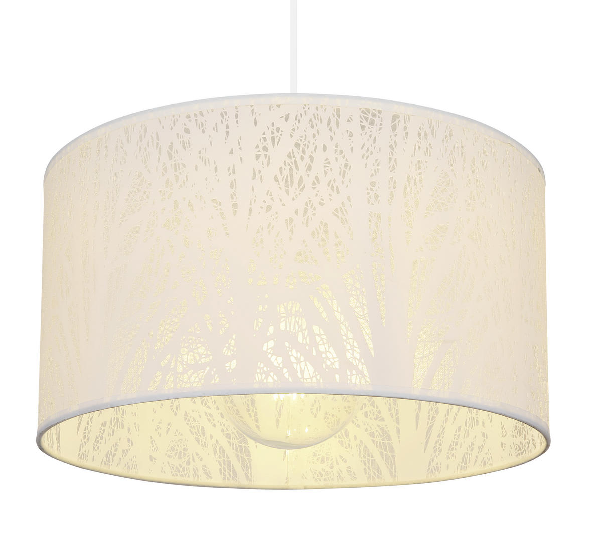 VISEČA SVETILKA  Leif  38/120 cm          E27 - bela, Design, kovina/umetna masa (38/120cm) - Globo