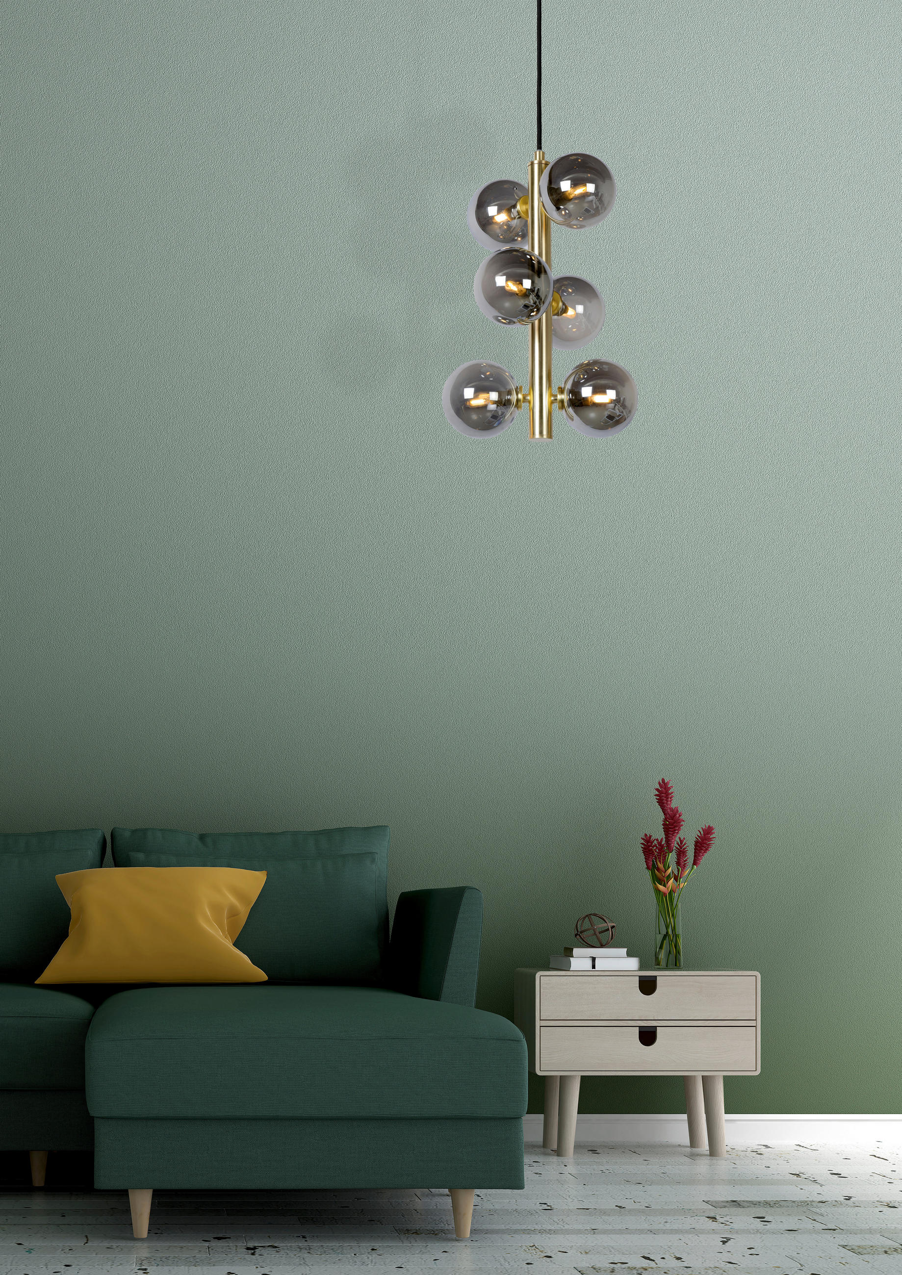 HÄNGELEUCHTE 25.5/25.5/150 cm    - Messingfarben, Design, Glas (25.5/25.5/150cm) - Lucide