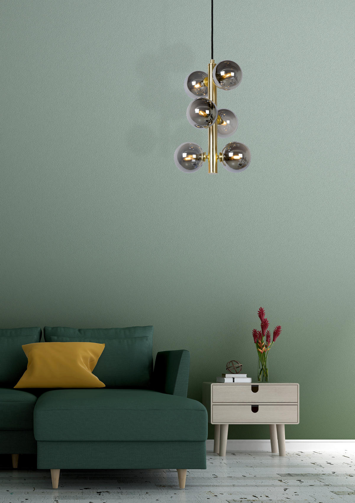HÄNGELEUCHTE 25.5/25.5/150 cm    - Messingfarben, Design, Glas (25.5/25.5/150cm) - Lucide