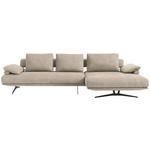 ECKSOFA  in Chenille Beige  334/168 cm  - Beige/Schwarz, Design, Textil/Metall (334/168cm) - Dieter Knoll