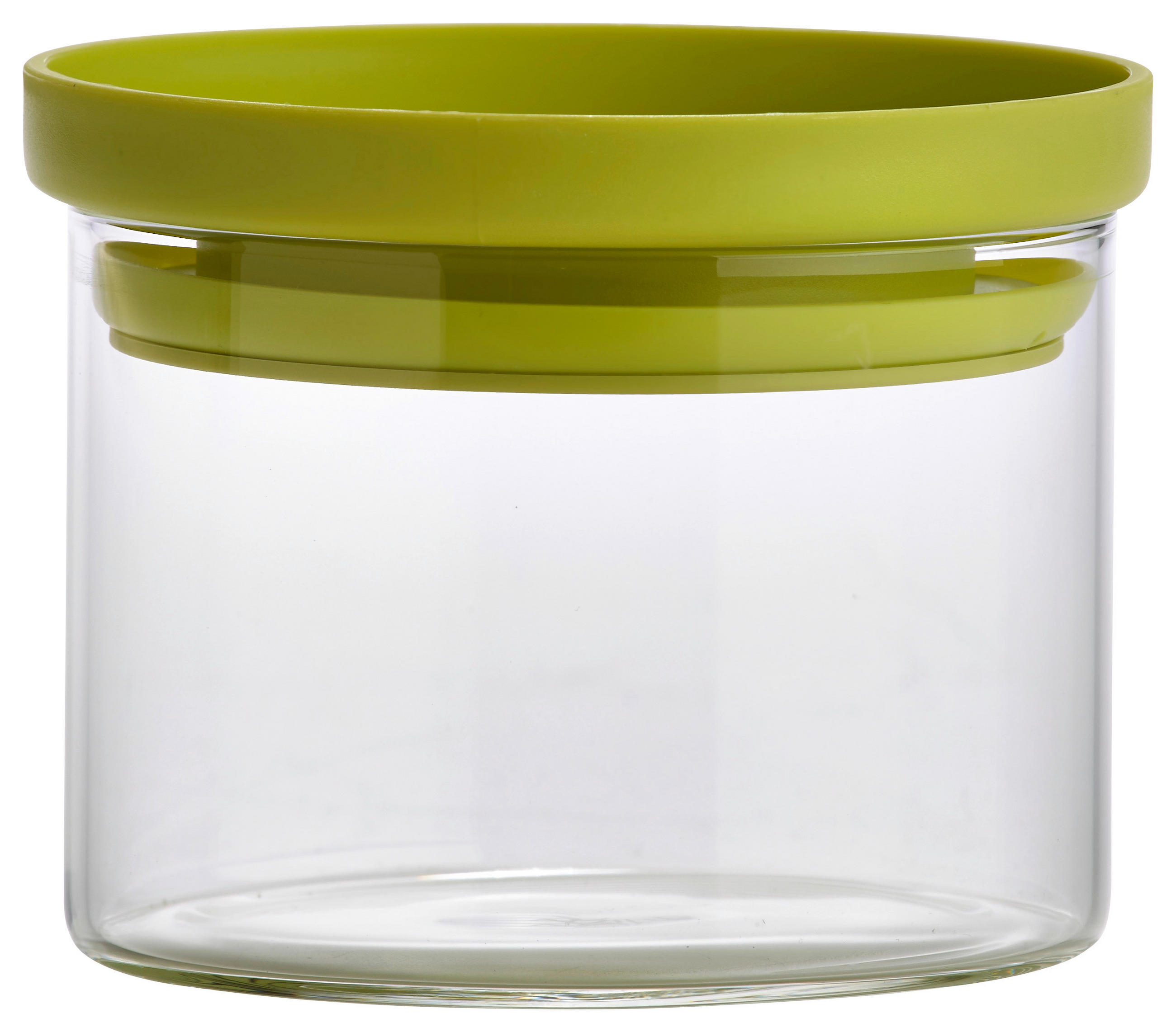 DÓZA NA POTRAVINY  - zelená/čiré, Basics, plast/sklo (9,5/7cm) - Homeware Profession.