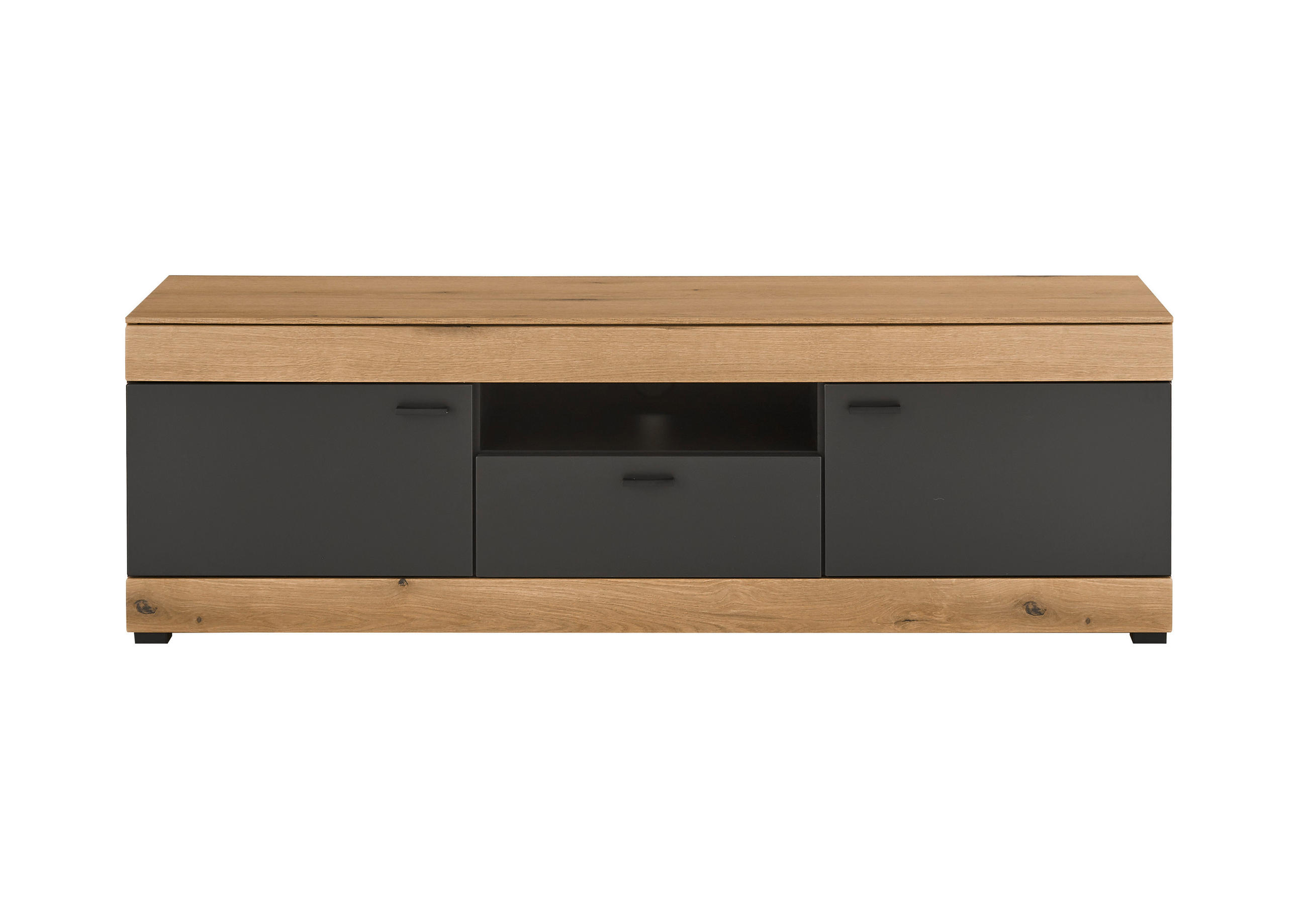 LOWBOARD  150/48/45 cm 1 Schublade(n) Typenauswahl, stehend  - Eichefarben/Graphitfarben, Design, Holzwerkstoff/Metall (150/48/45cm) - MID.YOU