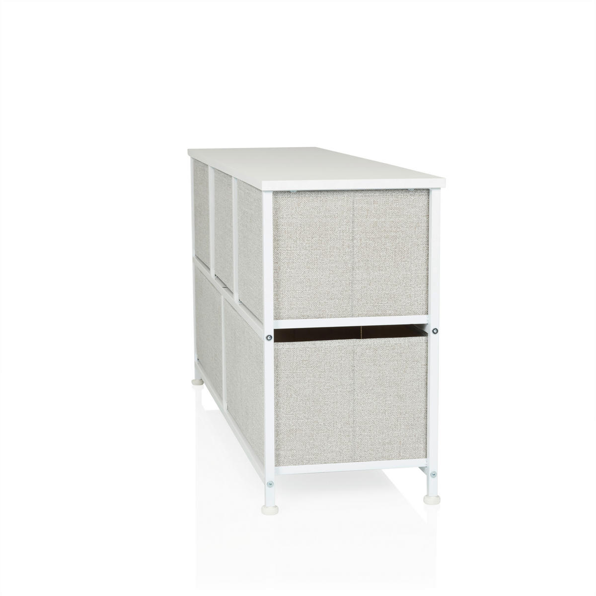 KOMMODE  in 100/55/30 cm  - Weiß/Grau, MODERN, Kunststoff/Textil (100/55/30cm) - MID.YOU