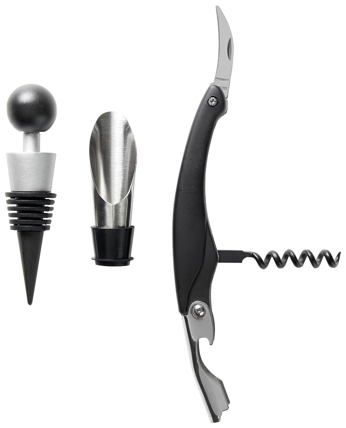 SET ZA VINO  - boje oplemenjenog čelika/crna, Basics, metal/plastika - Homeware Profession.