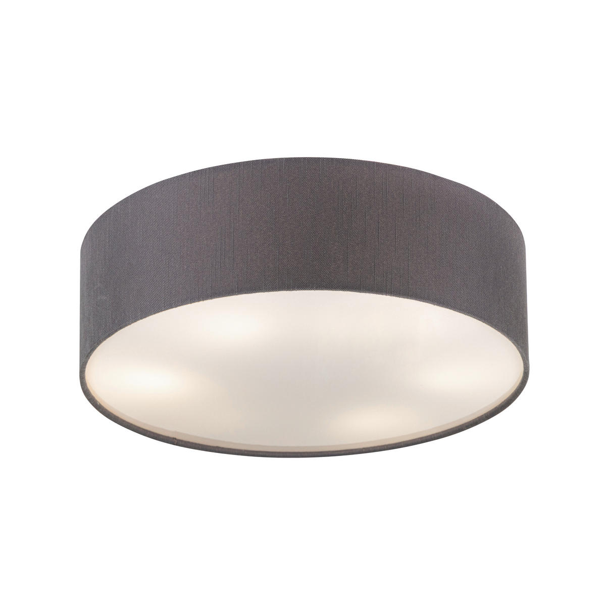 DECKENLEUCHTE  45/13 cm    - Weiß/Grau, Basics, Kunststoff/Textil (45/13cm) - Novel