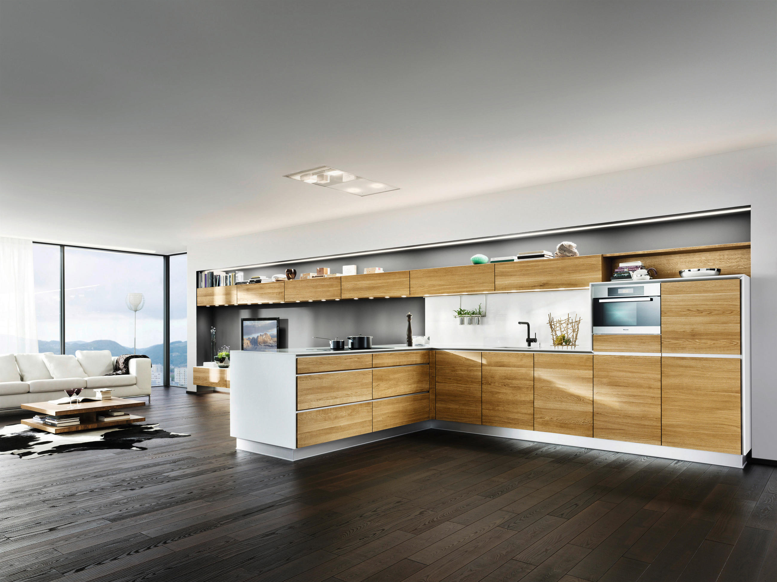 EINBAUKÜCHE VAO  - Eichefarben, Design, Holz - Team 7