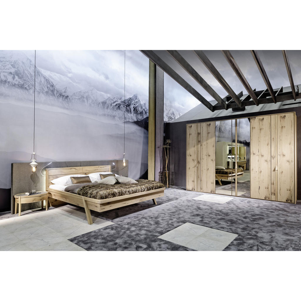Thumbnail - Voglauer Nachtschrank, Grau, Eiche, Holz, Glas, Wildeiche, furniert, mehrschichtige Massivholzplatte (Tischlerplatte), 1...