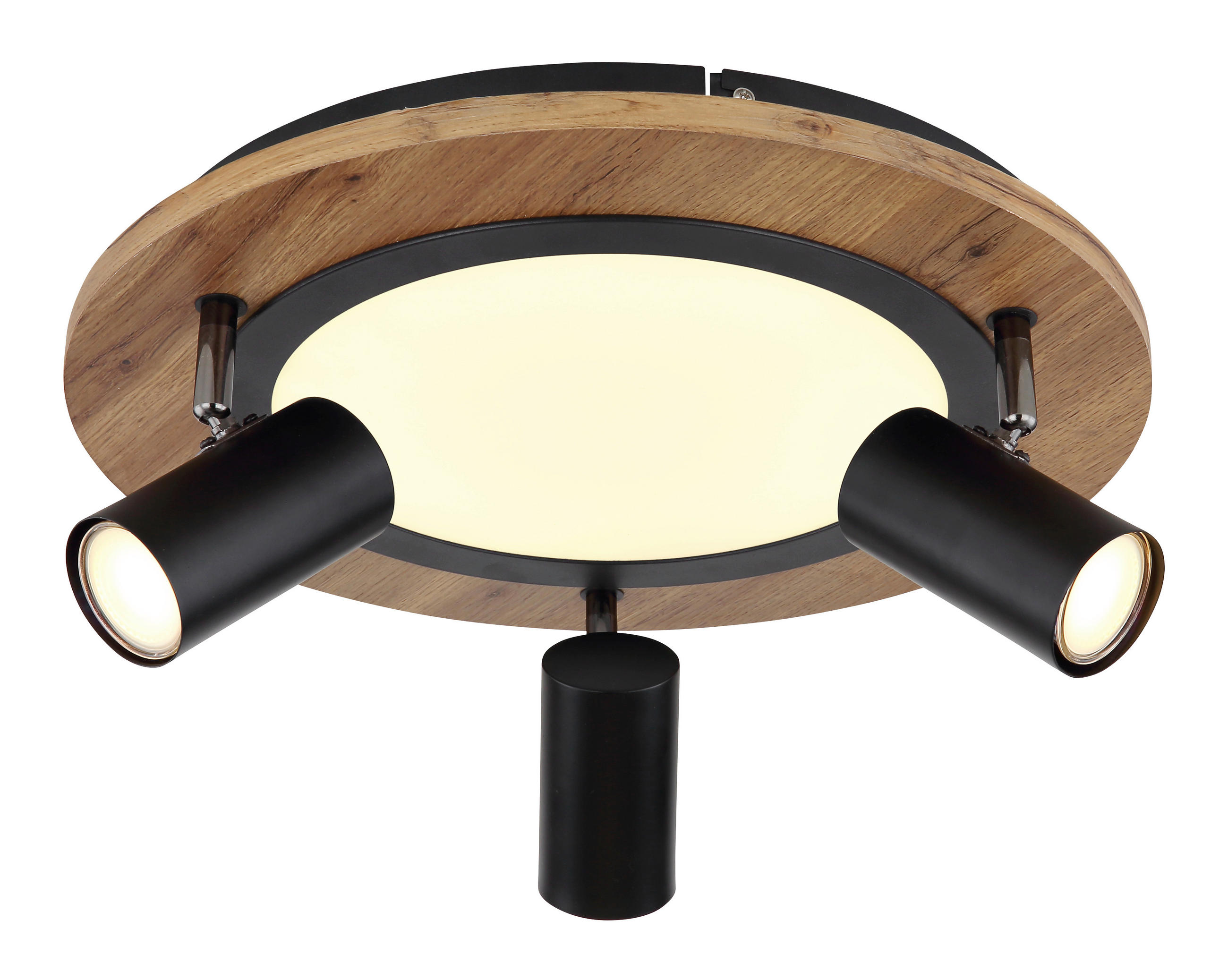 PLAFONIERĂ CU LED - opal/maro închis, Design, plastic/metal (40/18cm)