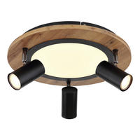 PLAFONIERĂ CU LED - opal/maro închis, Design, plastic/metal (40/18cm)