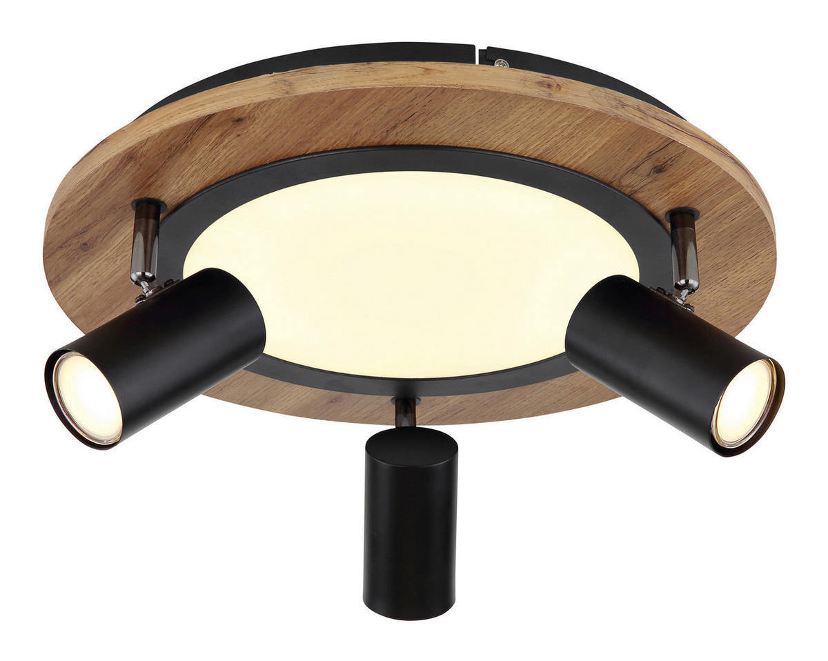 PLAFONIERĂ CU LED - opal/maro închis, Design, plastic/metal (40/18cm)