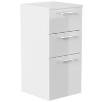 MIDISCHRANK 35,2/75/36,8 cm  - Weiß Hochglanz, Basics, Holzwerkstoff/Metall (35,2/75/36,8cm) - MID.YOU