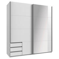 SCHWEBETÜRENSCHRANK 179/198/64 cm 2-türig Weiß  - Alufarben/Weiß, Design, Glas/Holzwerkstoff (179/198/64cm) - Boxxx