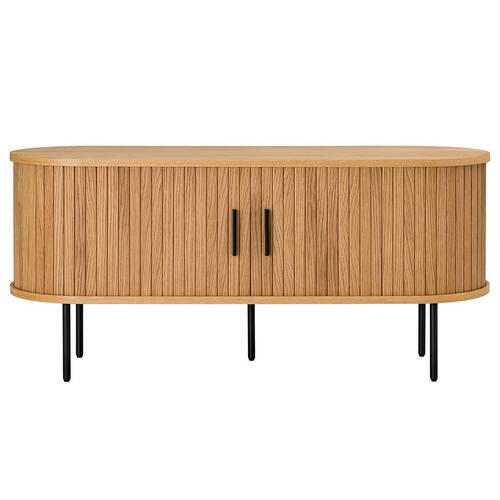 TV-BÄNK  i 120/55/40 cm  - svart/ekfärgad, Lifestyle, metall/trämaterial (120/55/40cm) - Niels Andersson