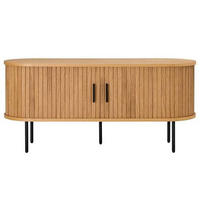 TV-BÄNK  i 120/55/40 cm  - svart/ekfärgad, Lifestyle, metall/trämaterial (120/55/40cm) - Niels Andersson