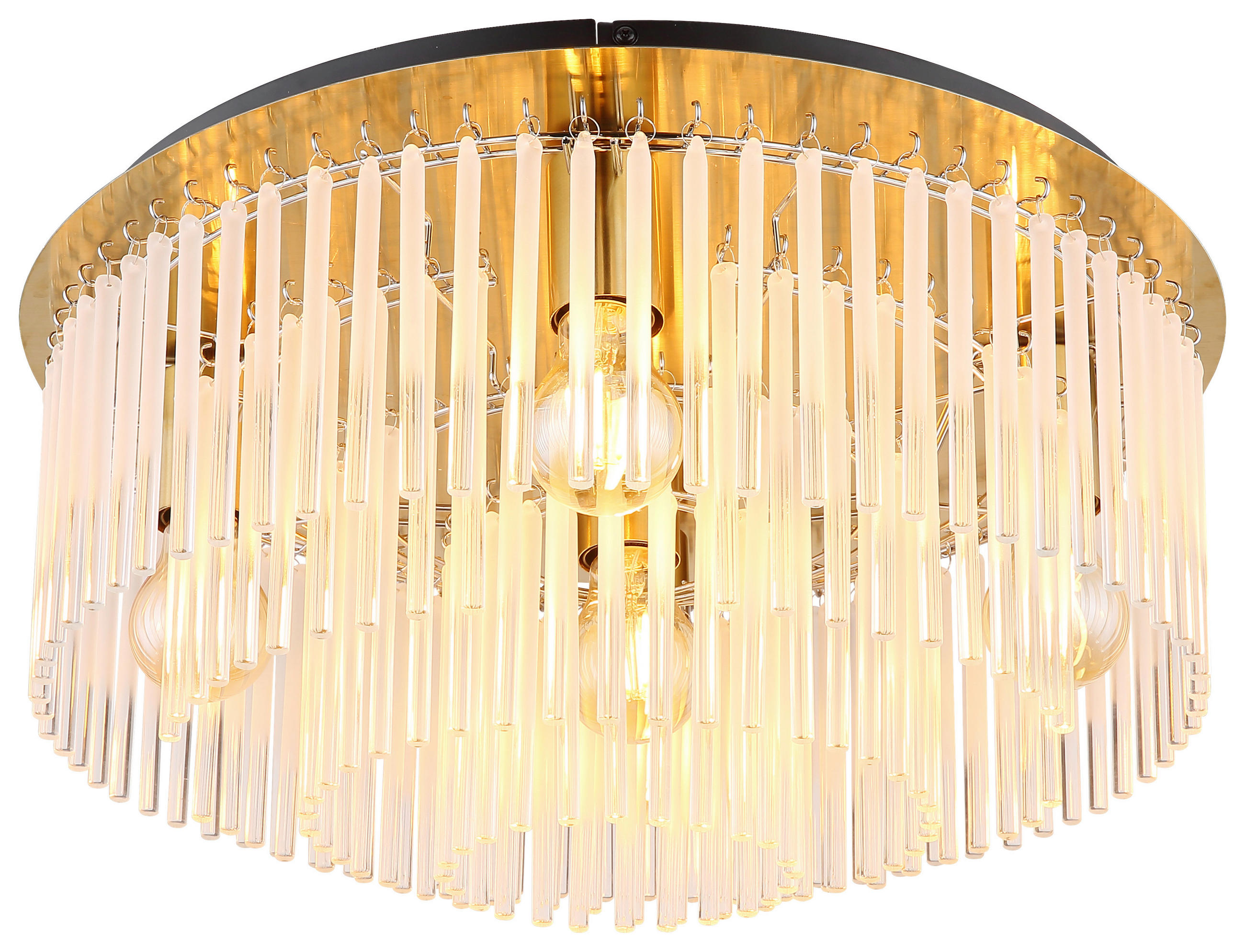 DECKENLEUCHTE 50/25 cm   - Goldfarben/Schwarz, Design, Glas/Metall (50/25cm) - Collet's Monde