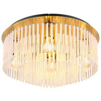 DECKENLEUCHTE  50/25 cm    - Goldfarben/Schwarz, Design, Glas/Metall (50/25cm) - Collet's Monde