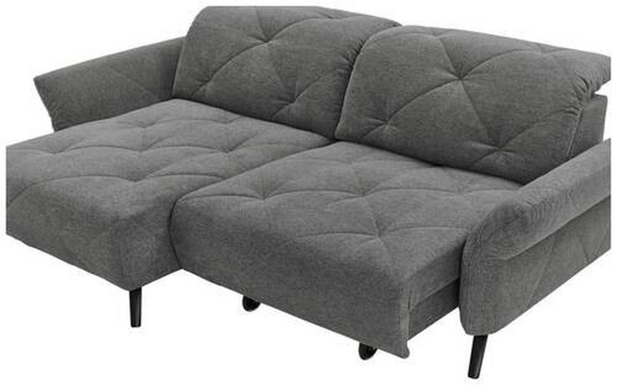 ECKSOFA in Webstoff Anthrazit  - Anthrazit/Schwarz, Design, Textil/Metall (173/244cm) - Moderano