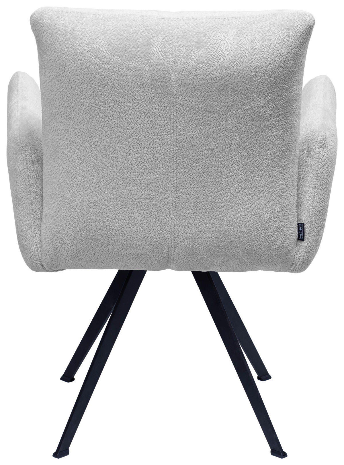 ARMLEHNSTUHL  in Eisen Teddystoff  - Hellgrau/Schwarz, Design, Textil/Metall (63/87/71cm) - Welnova