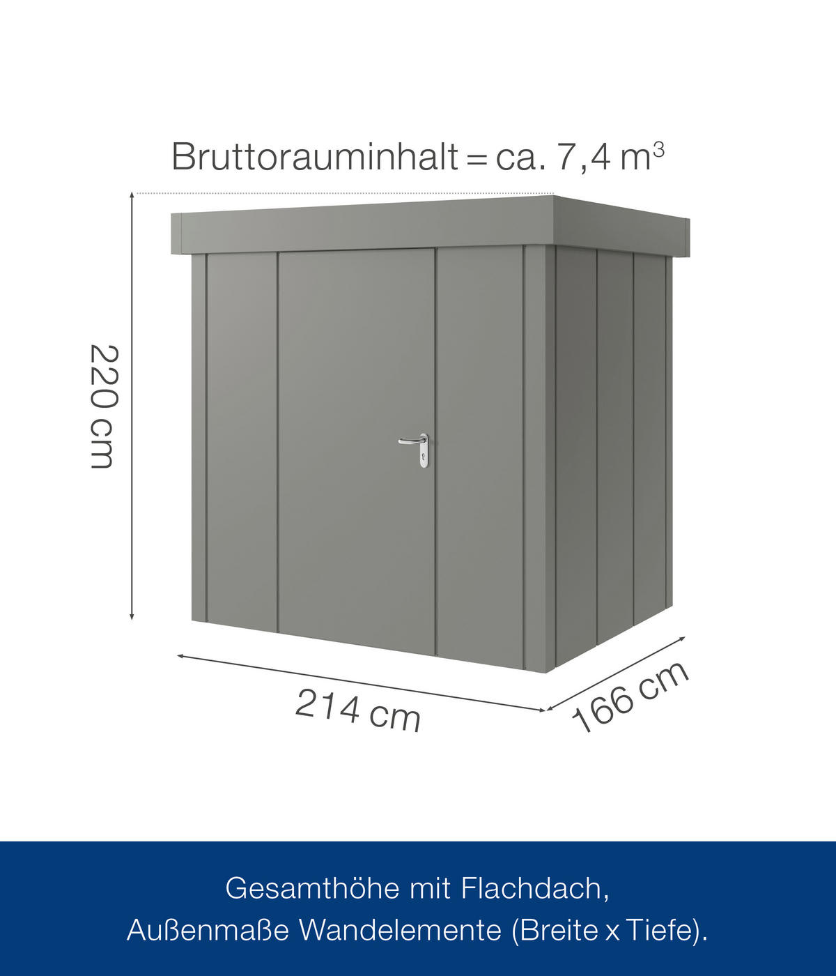 GERÄTEHAUS 229/220/181 cm  - Alufarben, Basics, Metall (229/220/181cm)