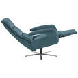 RELAXSESSEL in Leder Blau  - Blau/Edelstahlfarben, Design, Leder/Metall (76/119/86cm) - Dieter Knoll