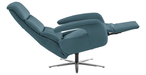 RELAXSESSEL in Leder Blau  - Blau/Edelstahlfarben, Design, Leder/Metall (76/119/86cm) - Dieter Knoll