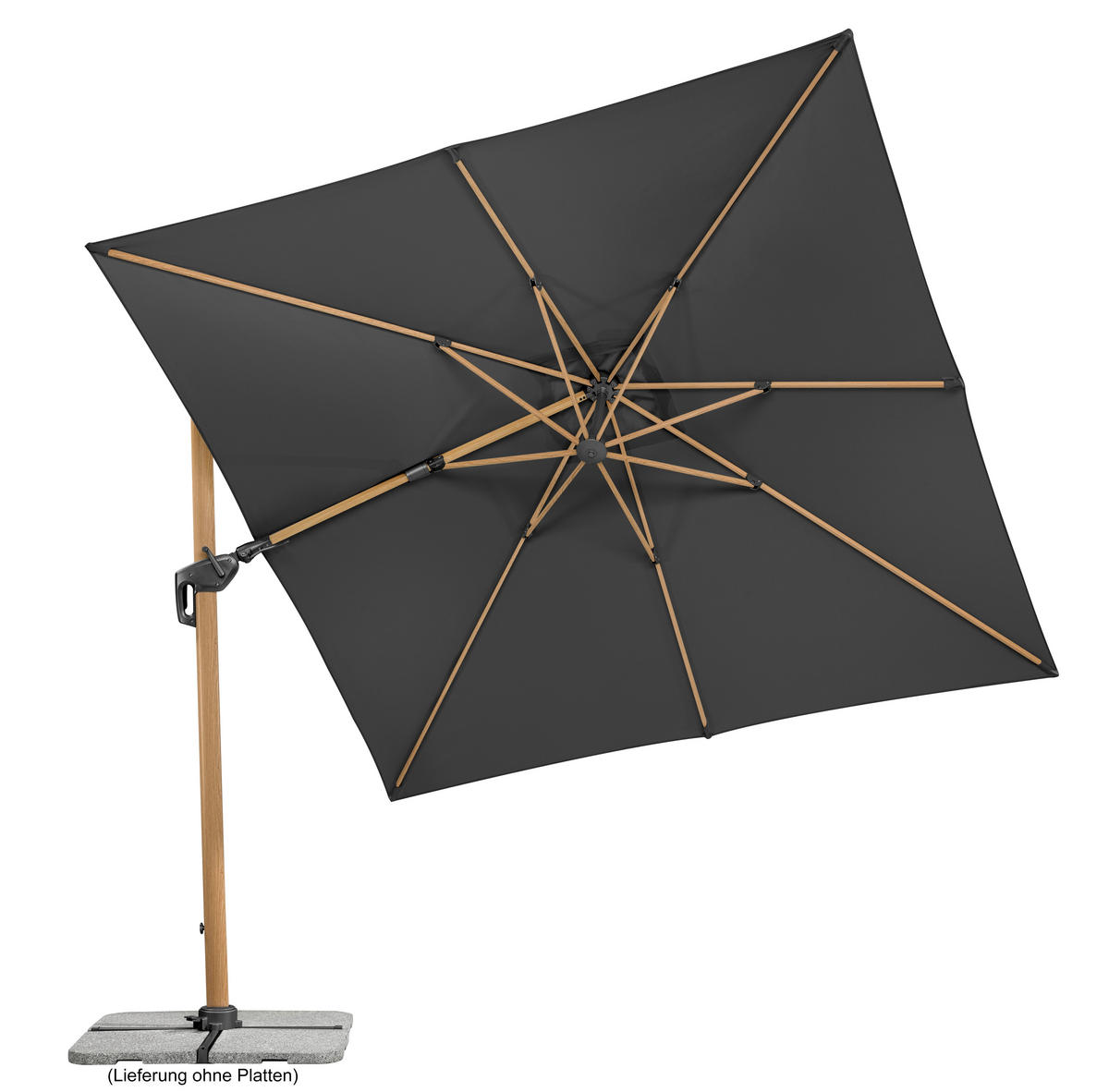 AMPELSCHIRM   - Eichefarben/Anthrazit, Basics, Textil/Metall (358/263/300cm) - Schneider