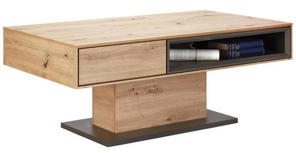 COUCHTISCH in Holzwerkstoff 115/65/44 cm - Eichefarben/Grau, Design, Holzwerkstoff (115/65/44cm) - Hom`in