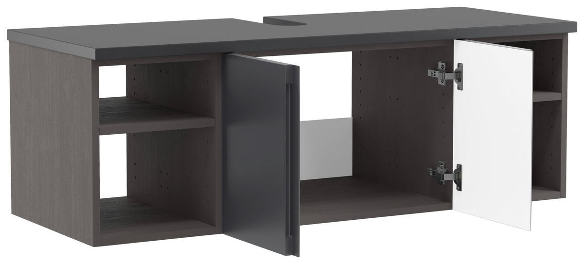 WASCHBECKENUNTERSCHRANK 120/41/47 cm  - Graphitfarben/Grau, Modern, Holzwerkstoff (120/41/47cm) - Held
