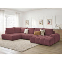 ECKSCHLAFSOFA EVEREST  mit Rücken echt, Armteil links, Armteil rechts Flachgewebe Rot  - Rot/Schwarz, MODERN, Kunststoff/Textil (423/212/90cm)