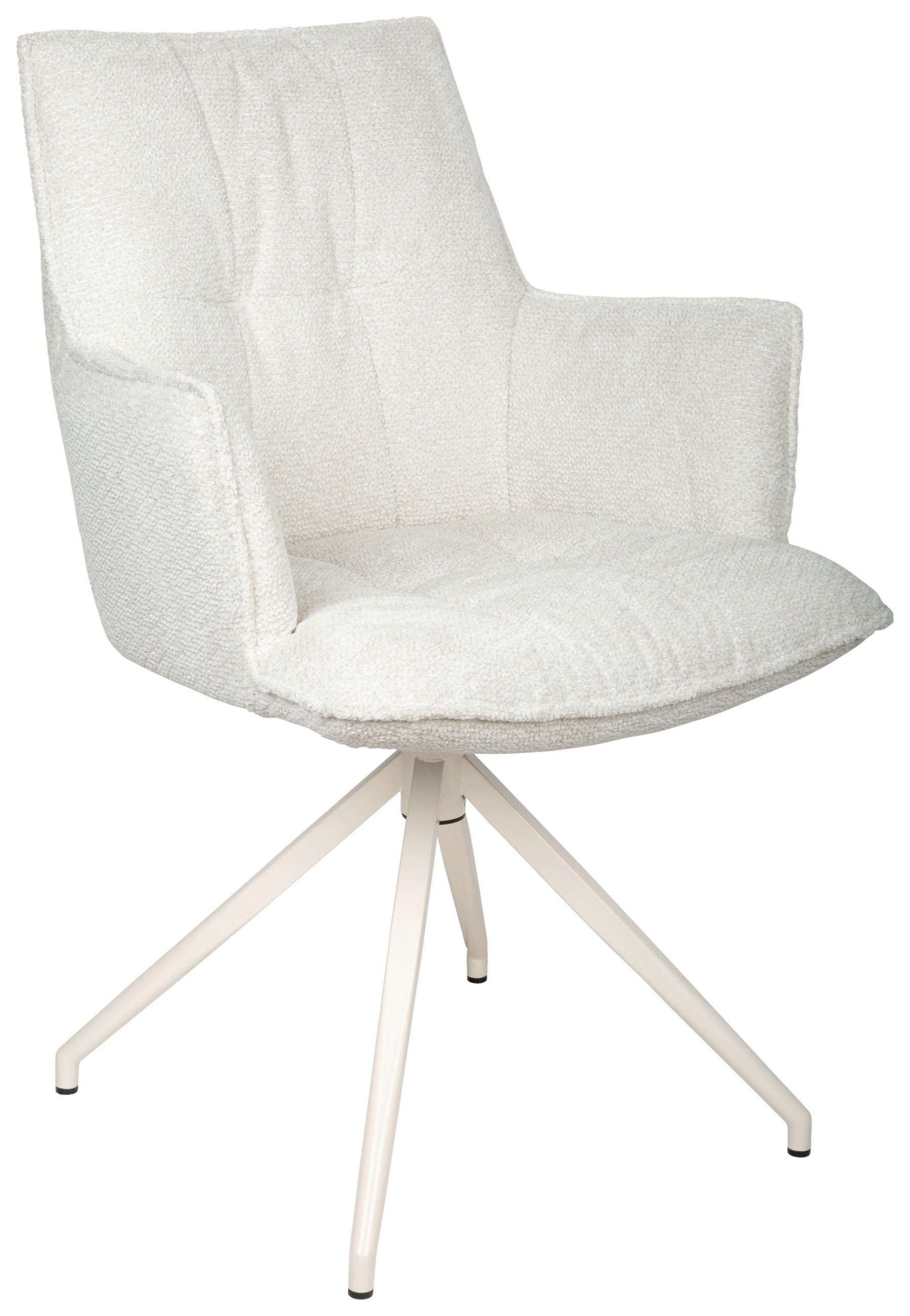 ARMLEHNSTUHL in Eisen Chenille - Creme, Design, Textil/Metall (59/89,5/63cm) - Niels Andersson