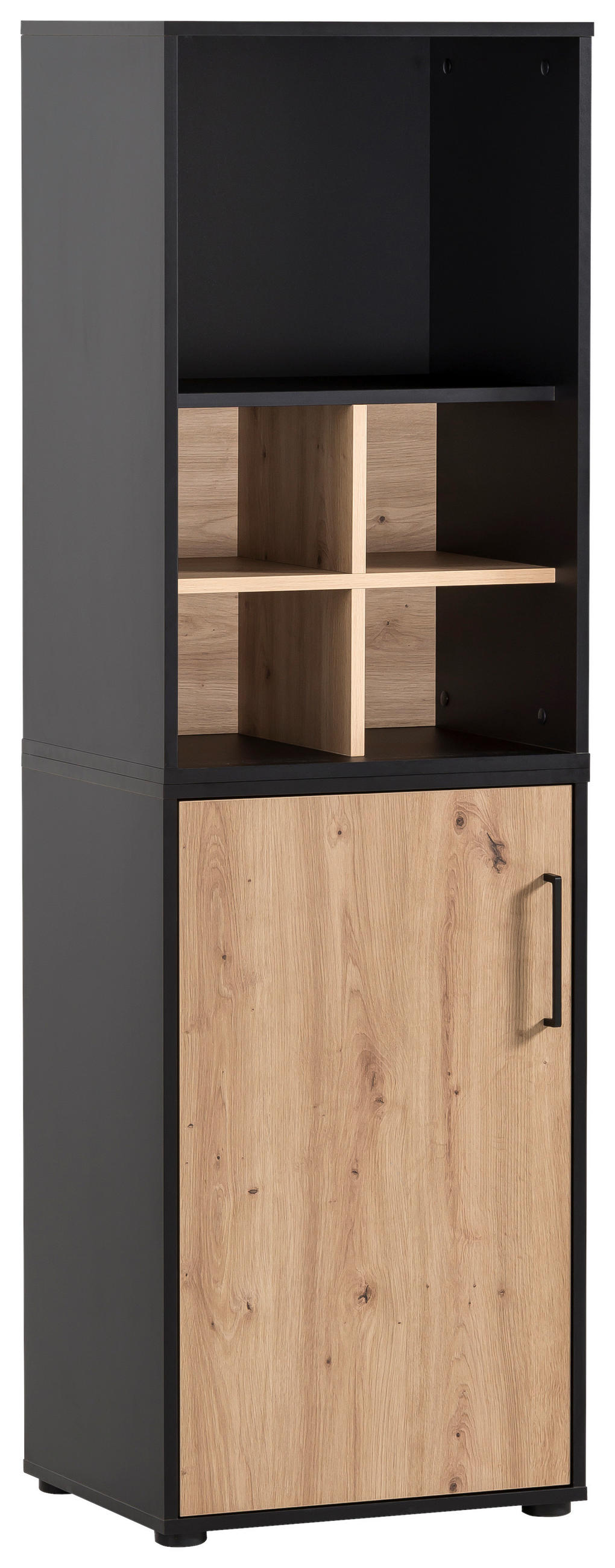AKTENSCHRANK Schwarz, Eiche Artisan  - Schwarz/Eiche Artisan, MODERN, Holzwerkstoff (50,95/83,6/41cm) - MID.YOU